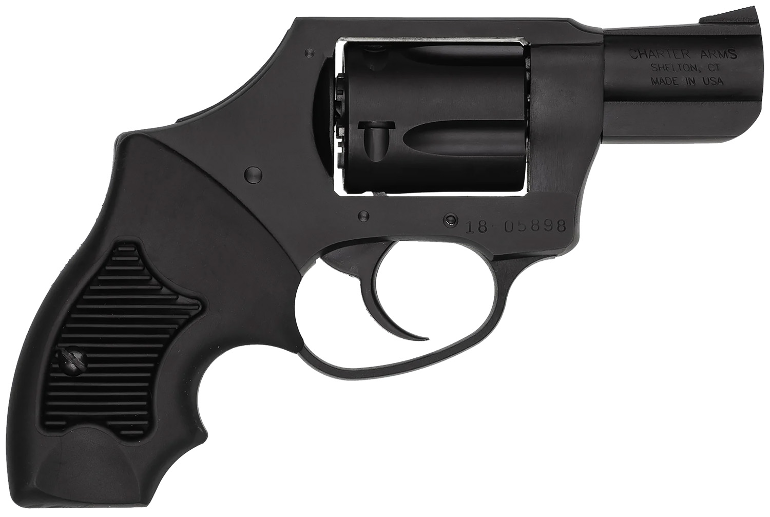 Charter Arms 13811 Undercover Lite Small 38 Special, 5 Shot 2 Black Steel Barrel & Cylinder, Black Passivate Aluminum Frame w/Black Finger Grooved Rubber Grip, Concealed Hammer