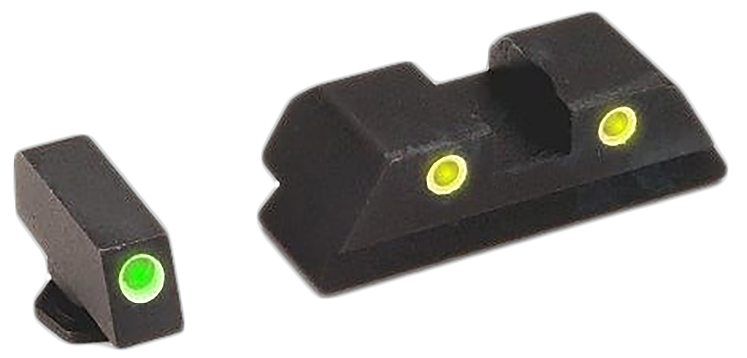 AmeriGlo GL121 Classic Tritium Sight Set for Glock Green White Outline...