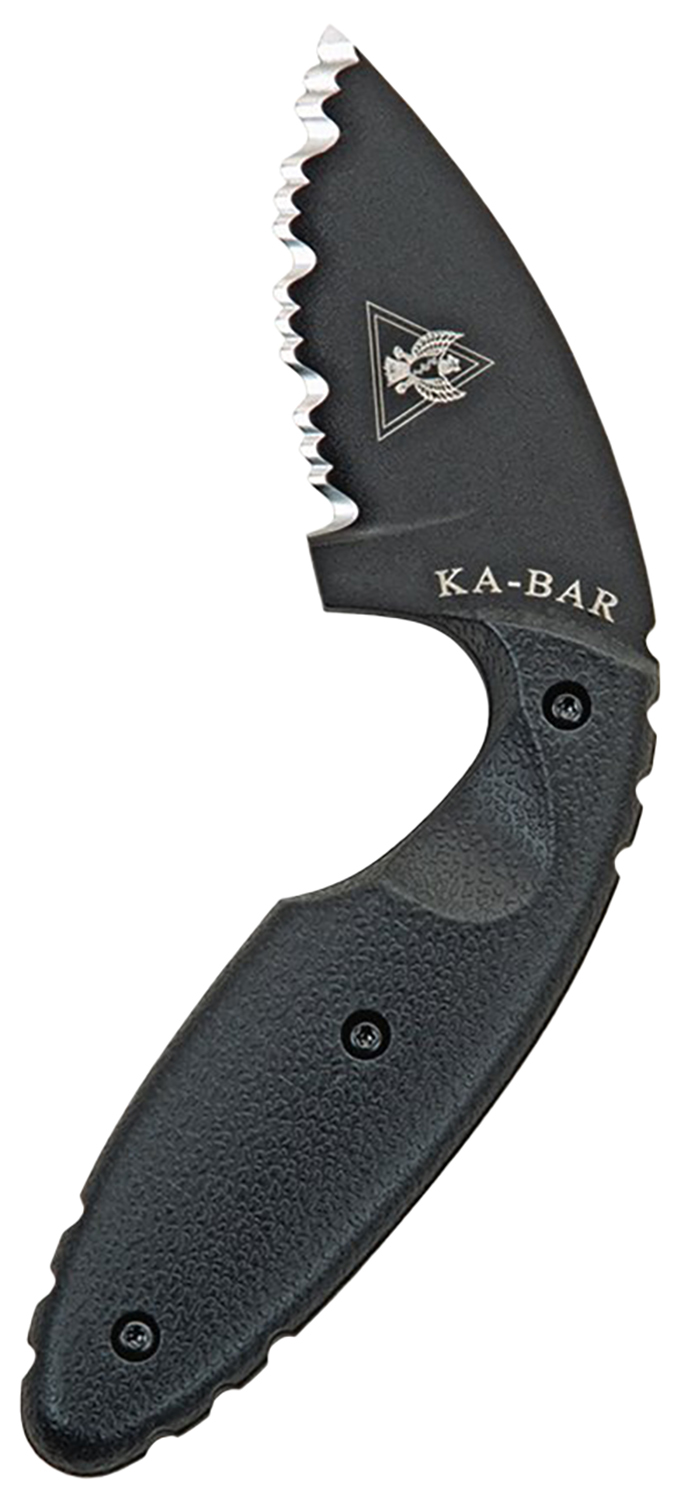 Ka-Bar 1481 TDI Law Enforcement 2.31 Fixed Drop Point Serrated Black AUS-8A SS Blade, Black Zytel Handle, Includes Belt Clip