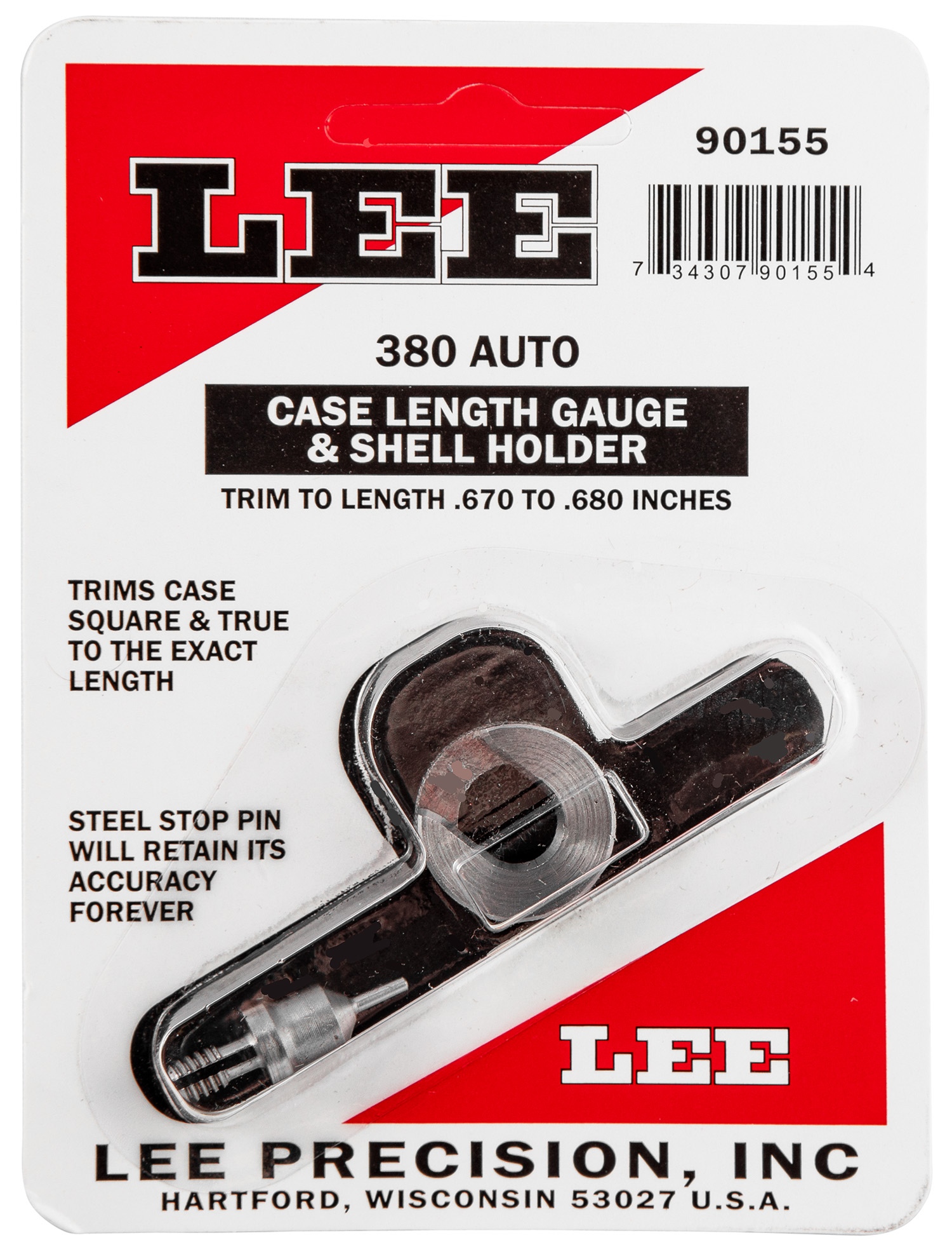 Lee Case Length Gage and Shell Holder .380 ACP