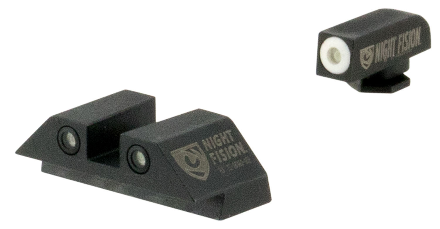 Night Fision GLK001003WGW Tritium Night Sights Glock 17/19/22/43 Black