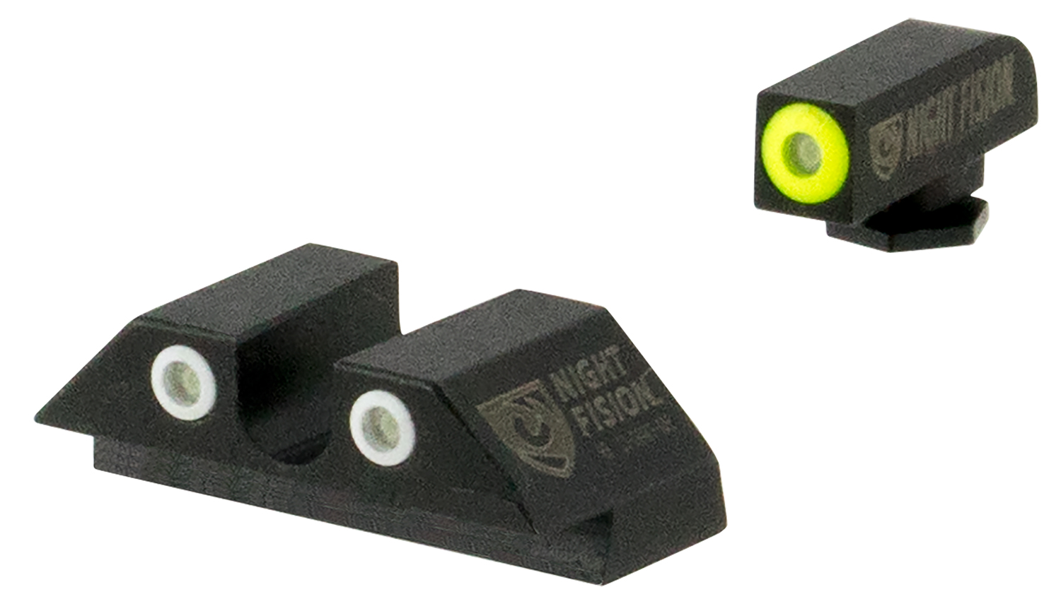 Night Fision GLK003007YGW Tritium Night Sights Glock 42/43/43X Black