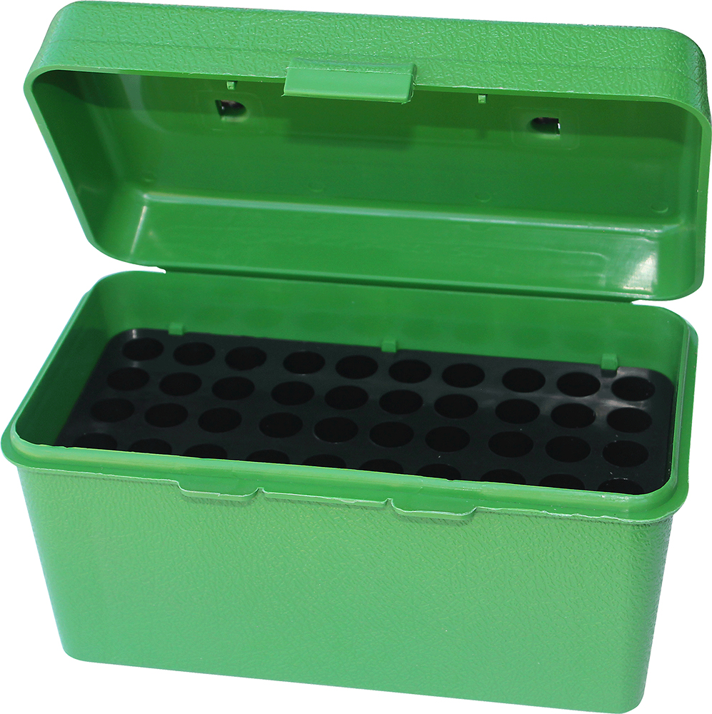 MTM Deluxe H-50 Series Rifle Ammo Box Small Green 50 Rounds H50-RS-10