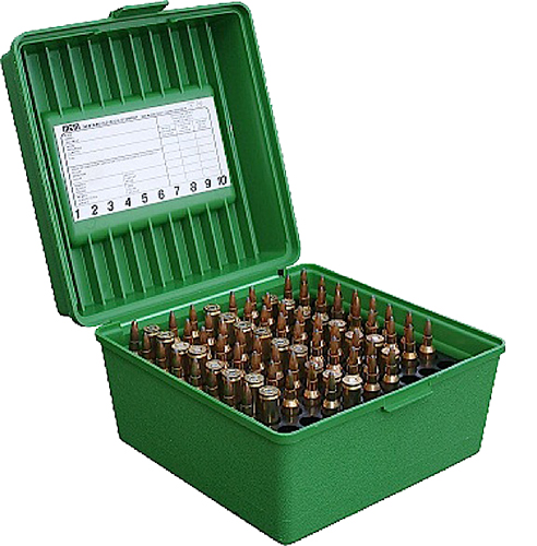 MTM Case-Gard R10010 Deluxe Ammo Box 100 Round Green Polypropylene