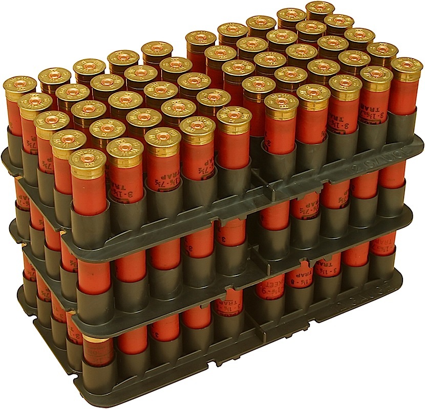 MTM Case-Gard 12 Gauge Shotshell Tray 50 Rounds Stackable Black