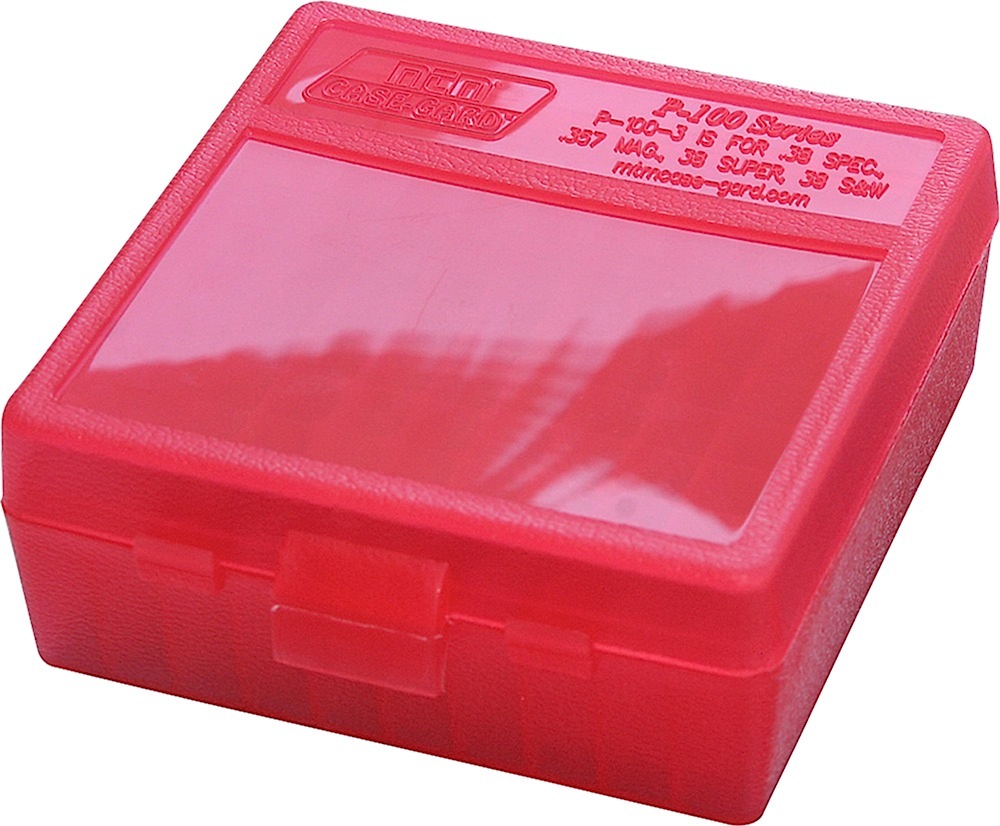 MTM Case-Gard P100329 Ammo Box Flip-Top Multi Caliber Clear Red Polyprop...