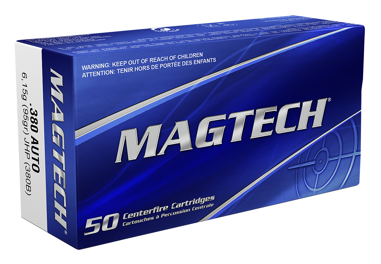 Magtech 380B .380 ACP 95gr JHP Ammo 50 Rounds