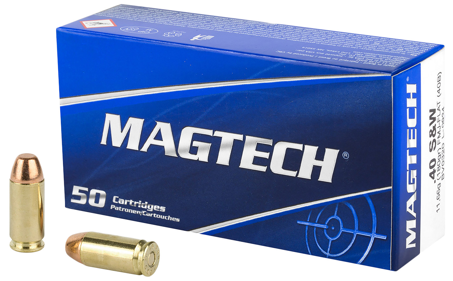 Magtech 40B Range/Training  40S&W 180gr Full Metal Jacket Flat Nose 50 Per Box/20 Case