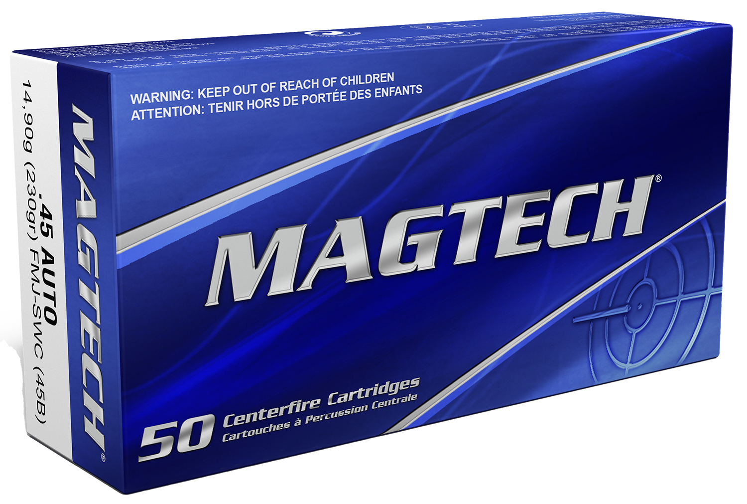 Magtech 45B 45ACP 230gr FMJ SWC Ammo 50 Rounds
