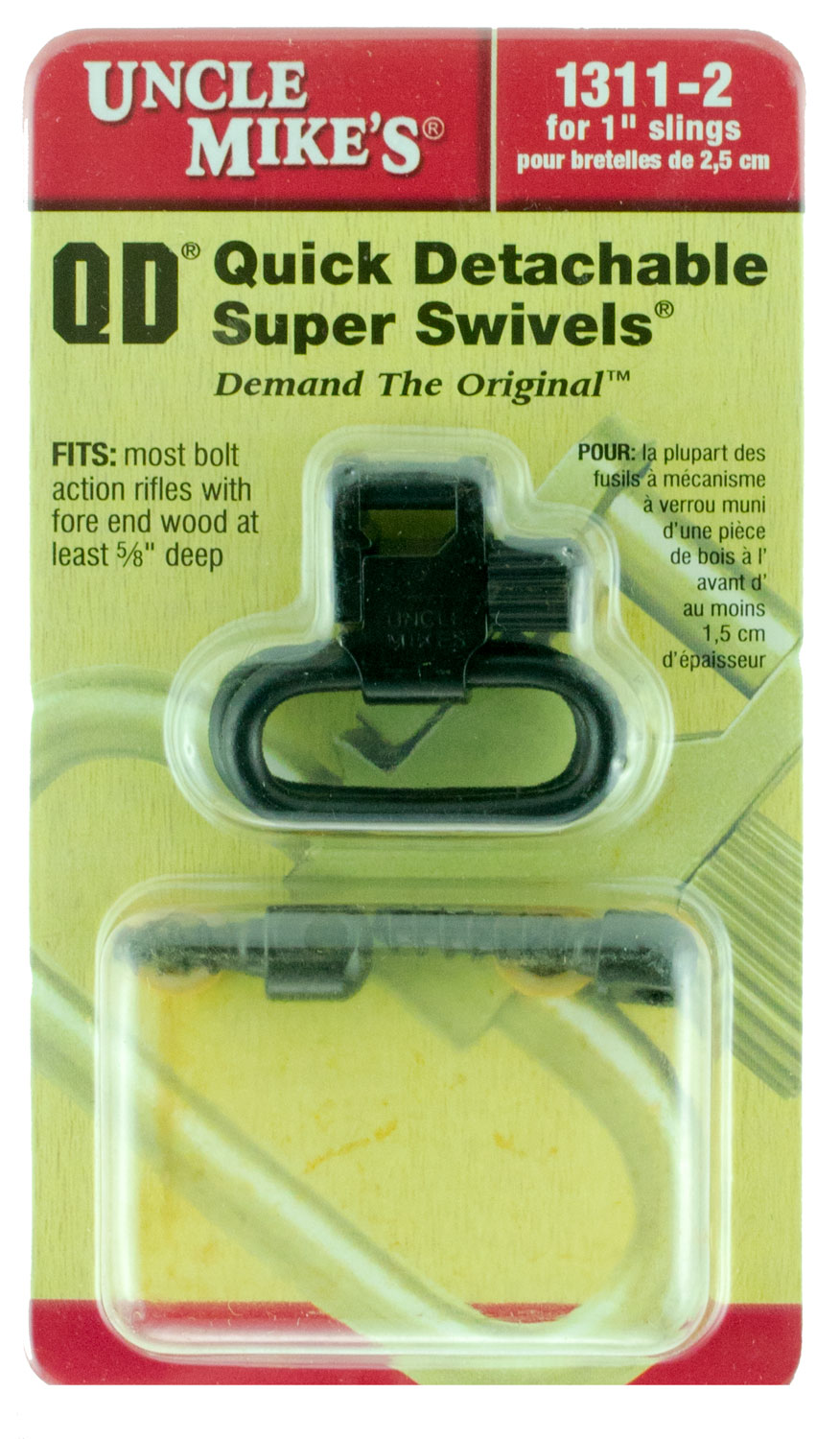 Uncle Mike's 13112 Super Swivel  Quick Detach 115 RGS Tri-Lock Blued 1 Loop for Most Rifles w/Wood Forend