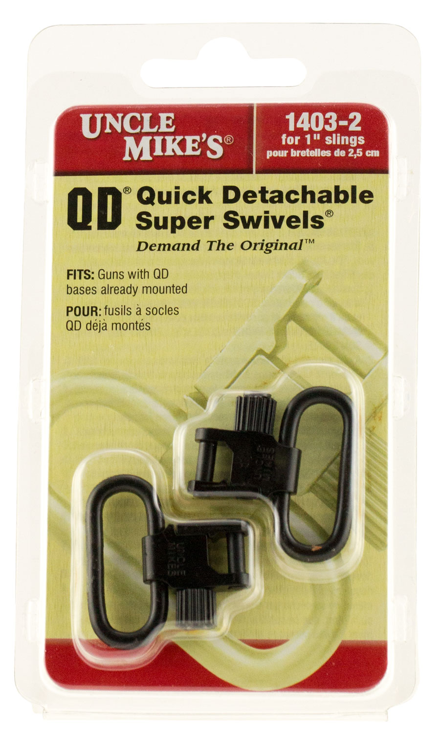 Uncle Mike's 14032 Super Swivel  Quick Detach Tri-Lock Blued 1 Loop for Rifles or Shotguns w/QD Bases