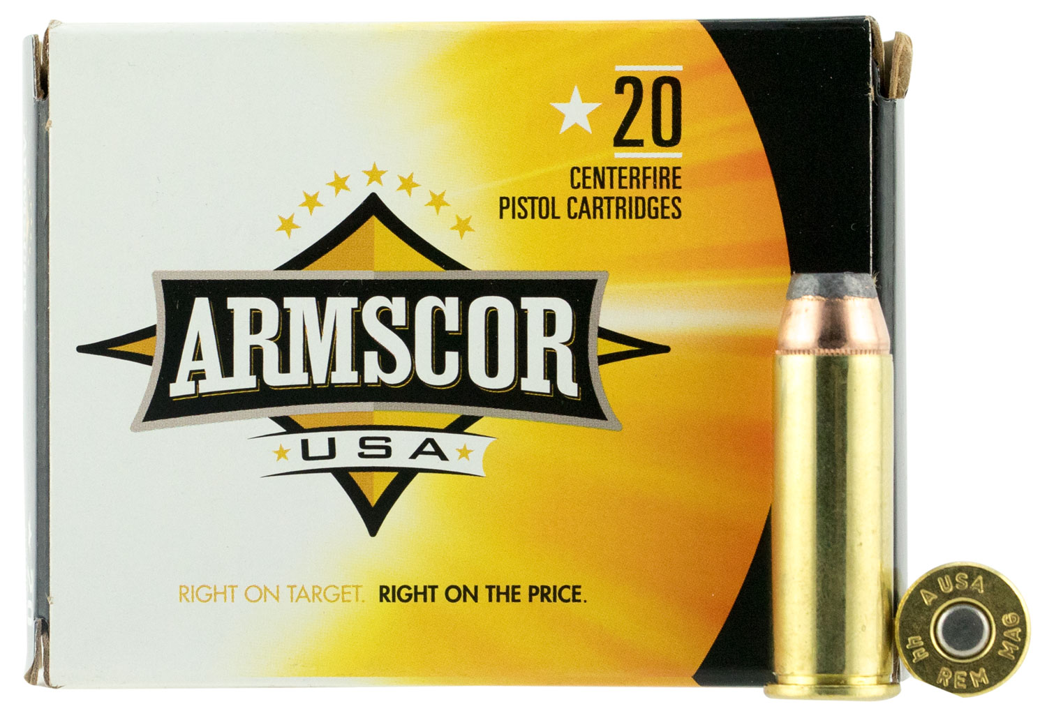 Armscor FAC44M2N .44 Rem Mag 240gr JHP Brass 20 Rounds - ARMS - .44 MAGNUM