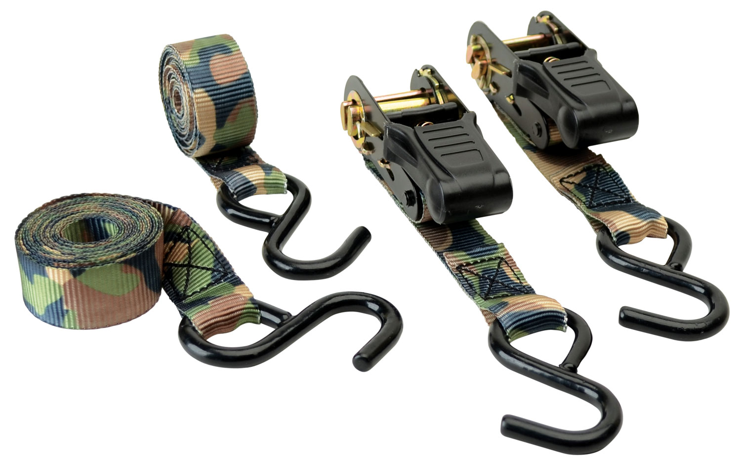 HME RS4PK Camouflage Ratchet Tie Down Straps Camouflage 4 Pack-img-0