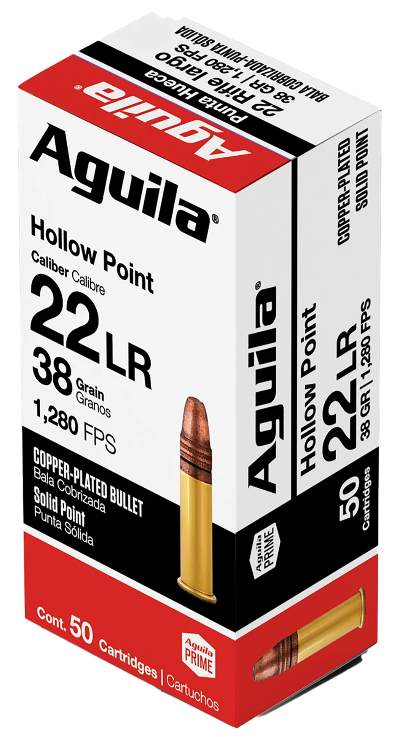 Aguila 1B220335 Super Extra Rimfire 22LR 38gr Copper Plated Hollow ...