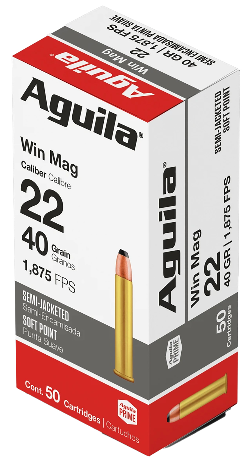 Aguila 1B222401   22WMR 40gr Semi Jacketed Soft Point 50 Per Box/20 Case