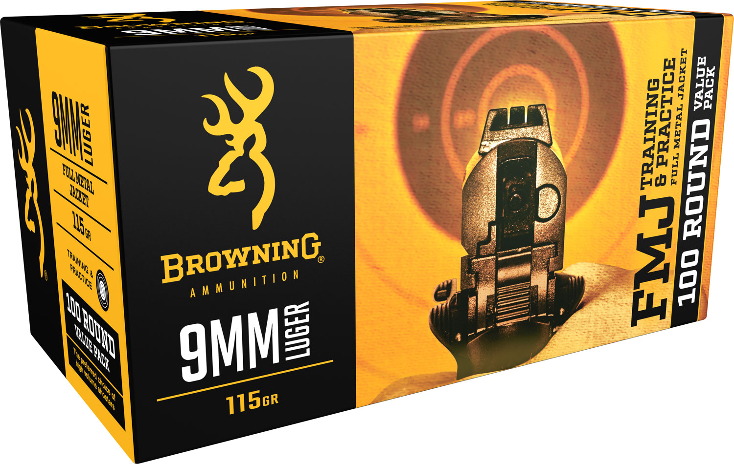 Browning 9mm Luger Training & Practice Ammo 115gr FMJ 100rds