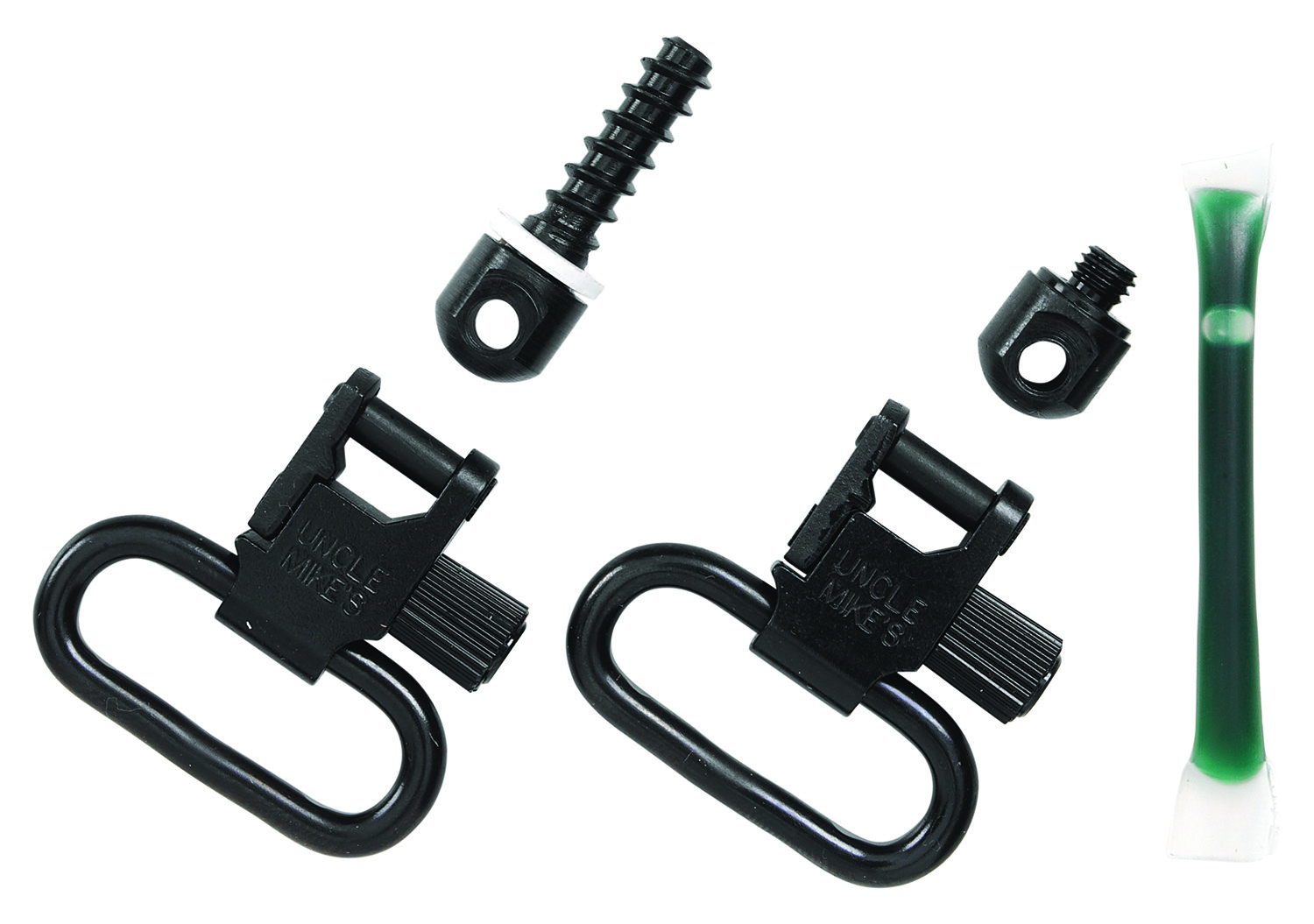 Uncle Mike's 15312 Fore End Band Swivel Set Quick Detach 115 LRB Blued 1 Loop for Tube Magazine Leaver Action Rifles/ Carbines/ Mossberg 500 Shotguns