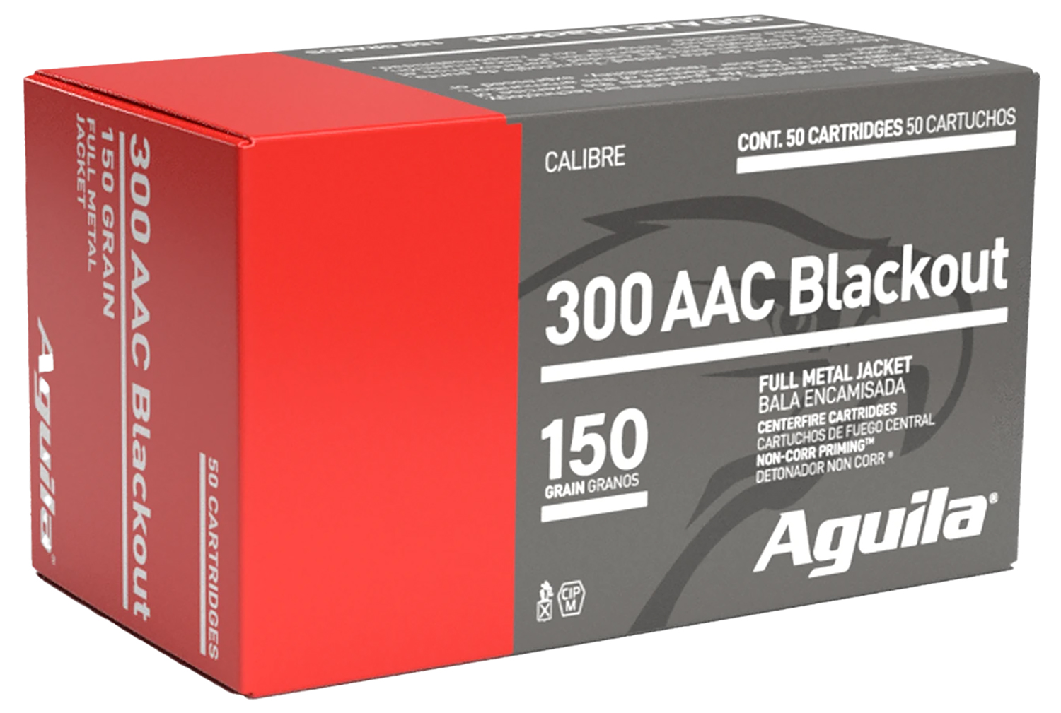 Aguila 1E300110 Target & Range Rifle 300Blackout 150gr Full Metal Jacket Boat Tail 50 Per Box/20 Case