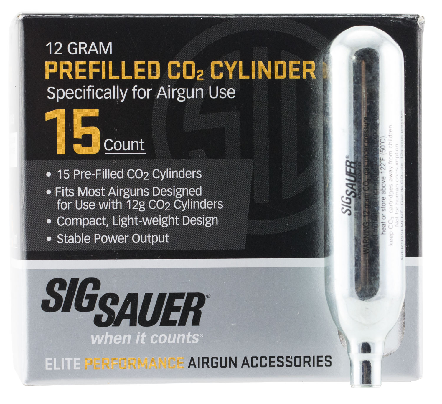 Sig Sauer Airguns AC1215 CO2 Cylinders 12 gram 15 Per Pack-img-0