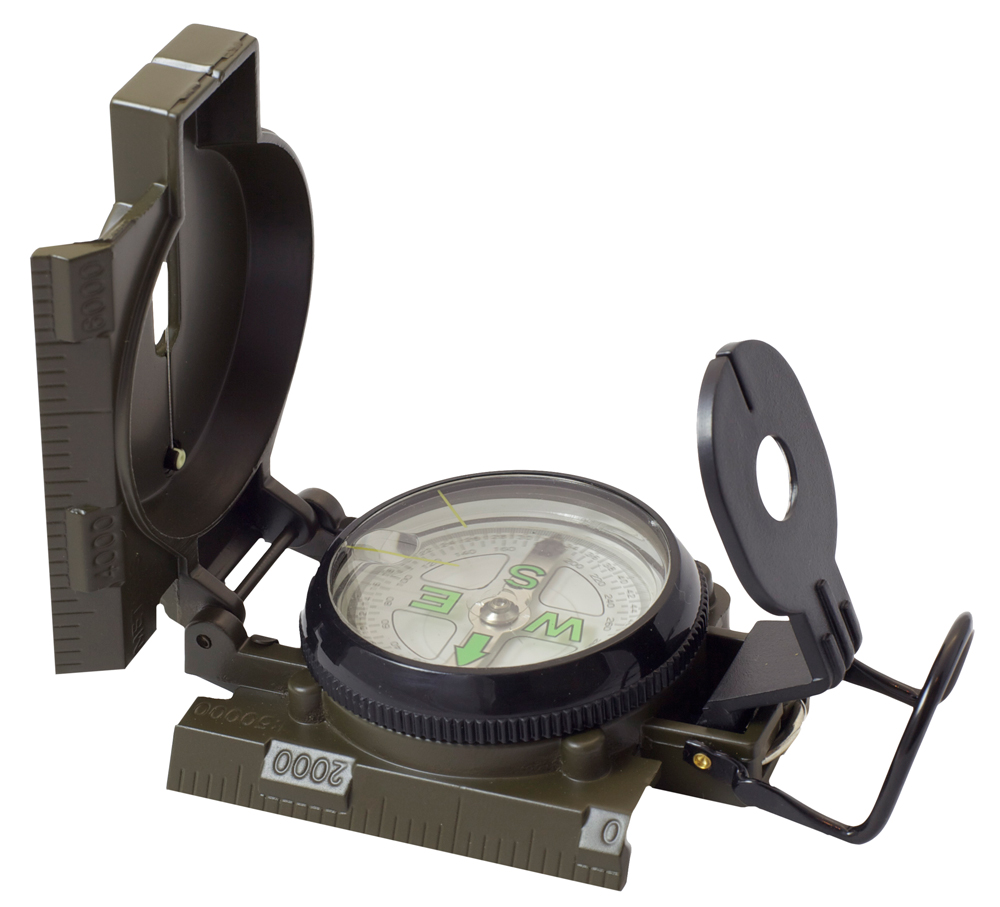 HUMVEE Compass OD Military Style with Metal Case - Olive Drab, Durable Design