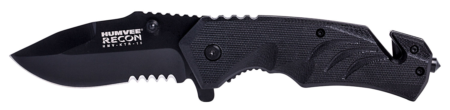 Humvee Adventure Gear HMVKTR15 Tactical Recon 3" Folding Drop Point...