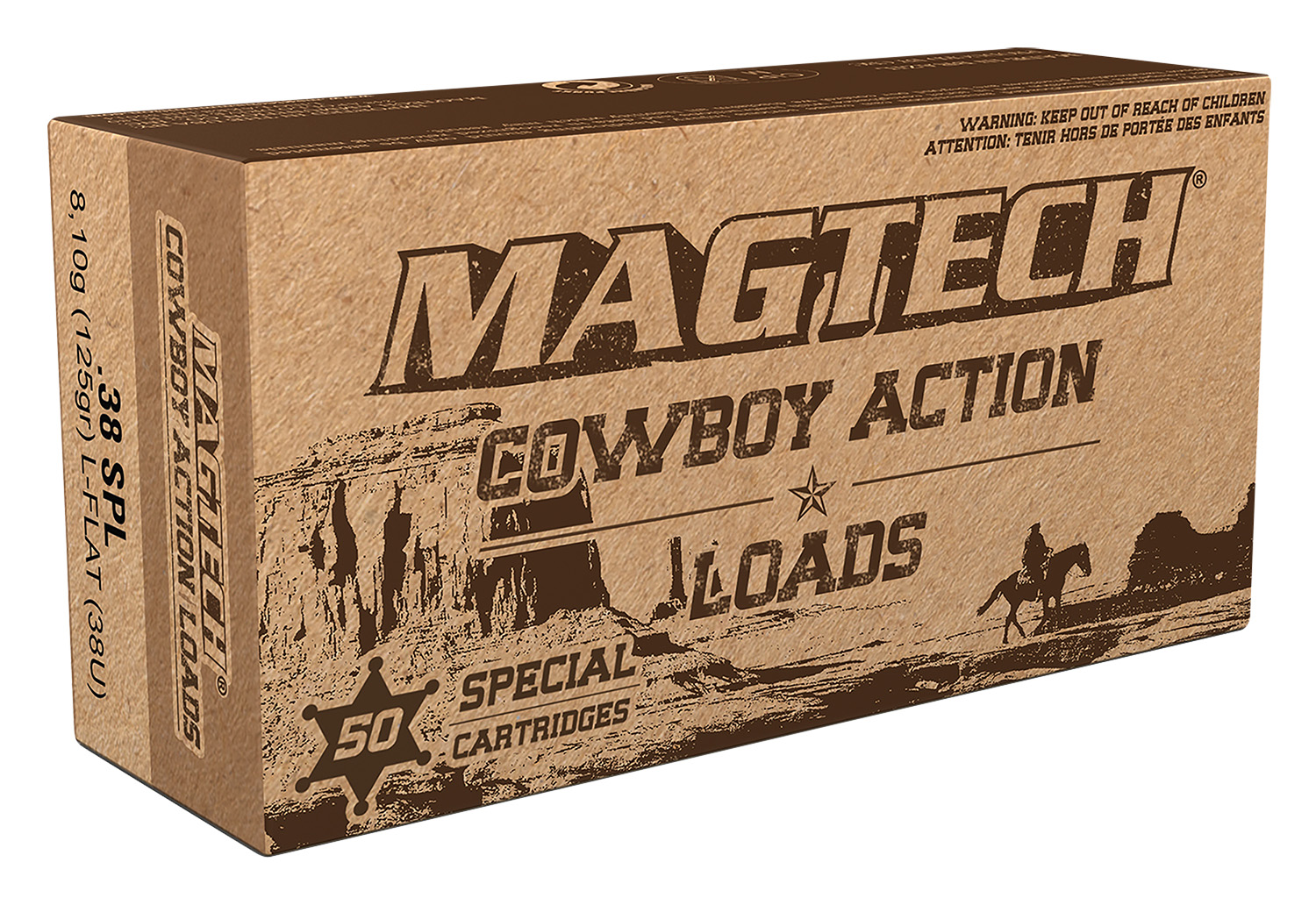 Magtech 38U Cowboy Action 38Special 125gr Lead Flat Nose 50 Rounds - Magtech Ammunition - LEAD FLAT NOSE