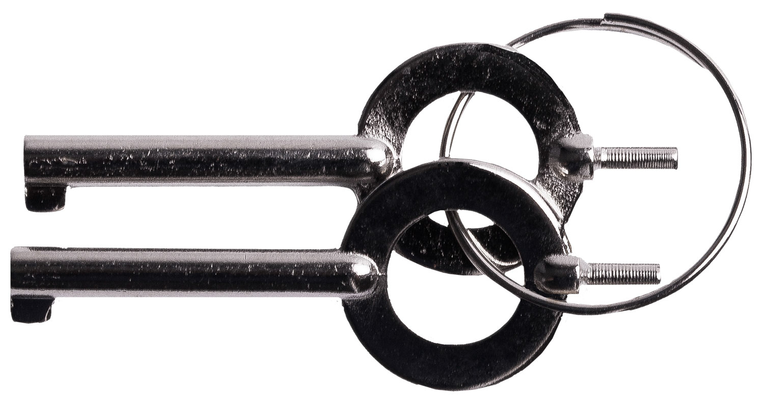 Uzi Accessories UZIKEYPAIR Handcuff Key Set Silver Metal-img-0