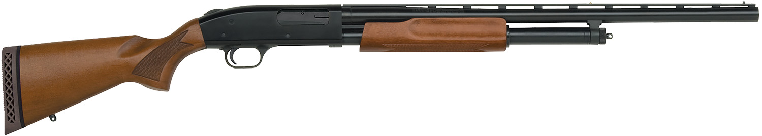 Mossberg 52132 500 Bantam Youth 12 Gauge Pump 3 5+1 24 Blued Vent Rib Barrel, Blued Steel Receiver, Hardwood Wood Stock, Accu-Set Chokes, Right Hand