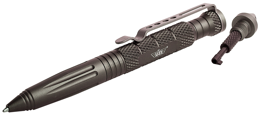 Uzi Accessories UZITACPEN6GM Tactical Pen Gun Metal Aluminum 6" Features-img-0