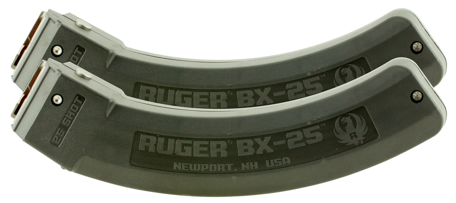 Ruger 90548 BX-25 Value Pack 25rd Magazine Fits Ruger 10/22/SR/77/Charger 22LR BX-25 Black 2 Pack