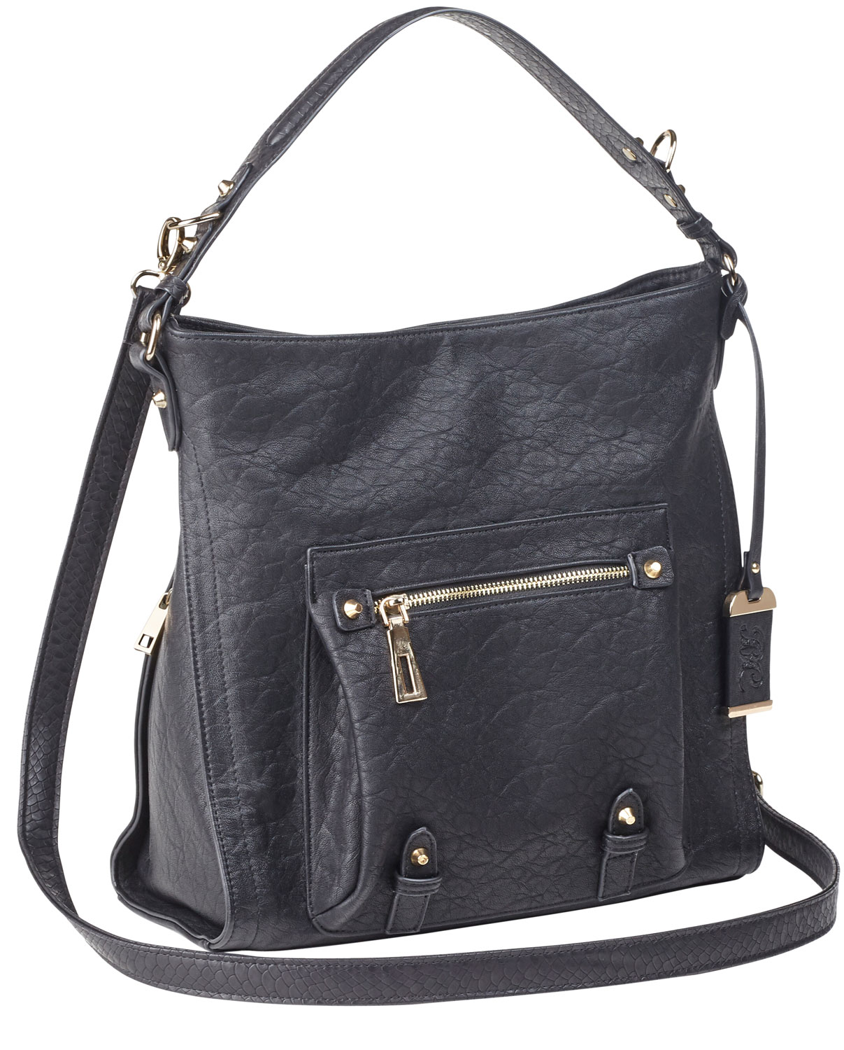 Bulldog BDP053 Concealed Carry Hobo Anna Purse with Holster Black Leather