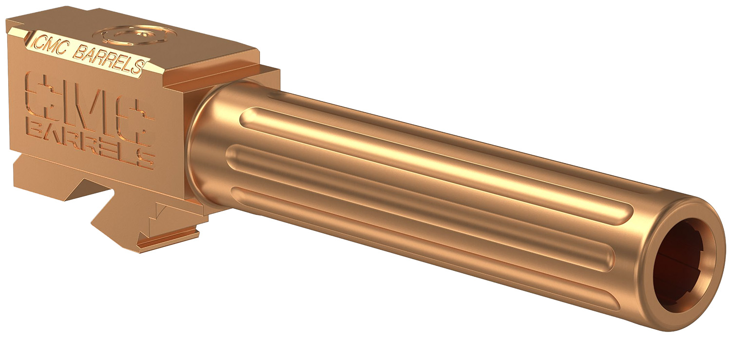 CMC Triggers 75524 Match Precision  Compatible w/ Glock 19 Gen3-4 9mm Luger 4.01 Bronze Bead Blasted Satin DLC Stainless Steel Fluted Match Grade Barrel