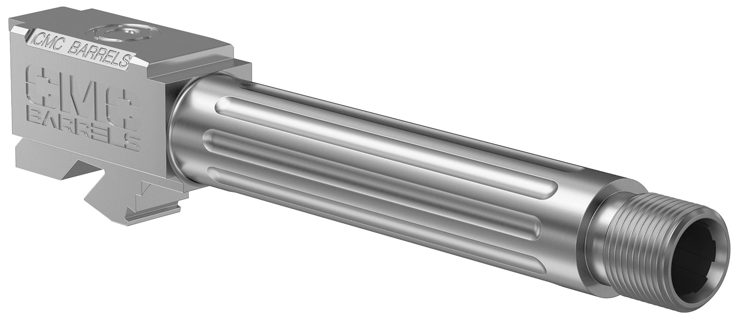 CMC Triggers 75525 Match Precision  Compatible w/ Glock 19 Gen3-4 9mm Luger 4.01 Stainless Bead Blasted Satin DLC 416R Stainless Steel Fluted/Match Grade/Threaded Barrel