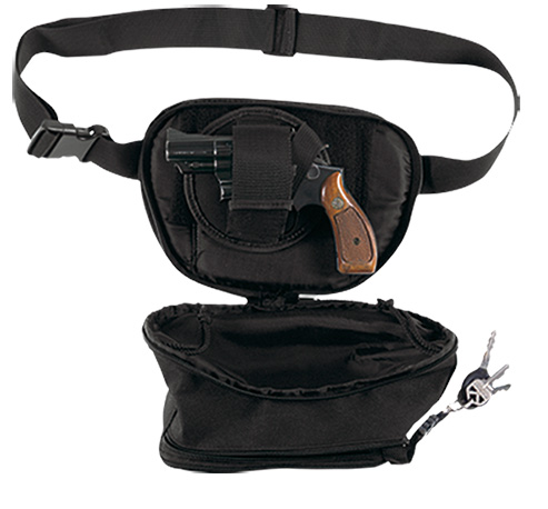 Bulldog BD850 Fanny Pack Handgun Holster Black Nylon 50" Waist - Bulldog - BLACK