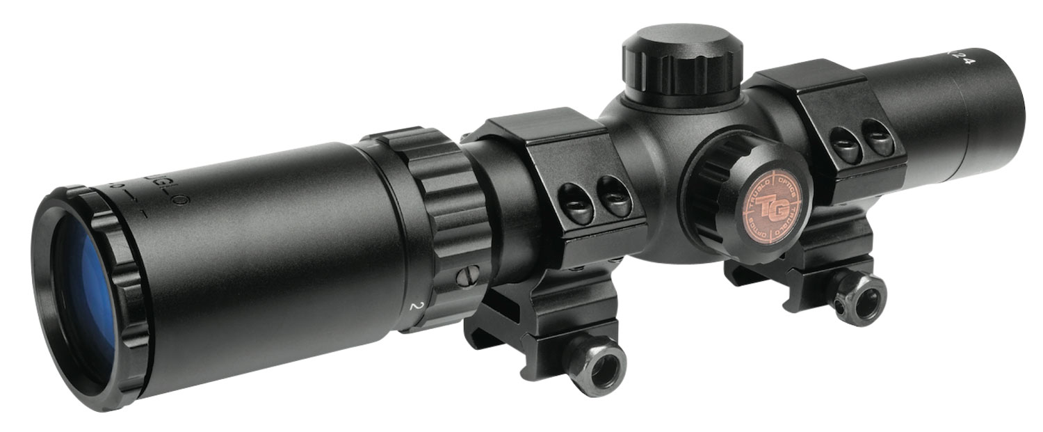 TRUGLO TruBrite 30 Hunter 1-4x24mm 30mm Circle Duplex Riflescope with Rings