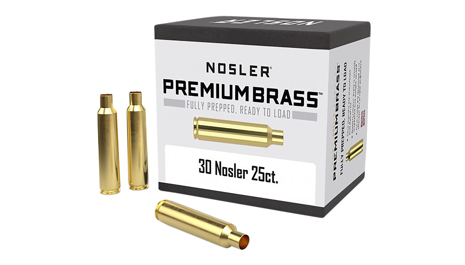 Nosler 10221 Custom .30 Nosler Unprimed Brass Cases, 25 Count, Prepped & Ready to Load, USA Origin