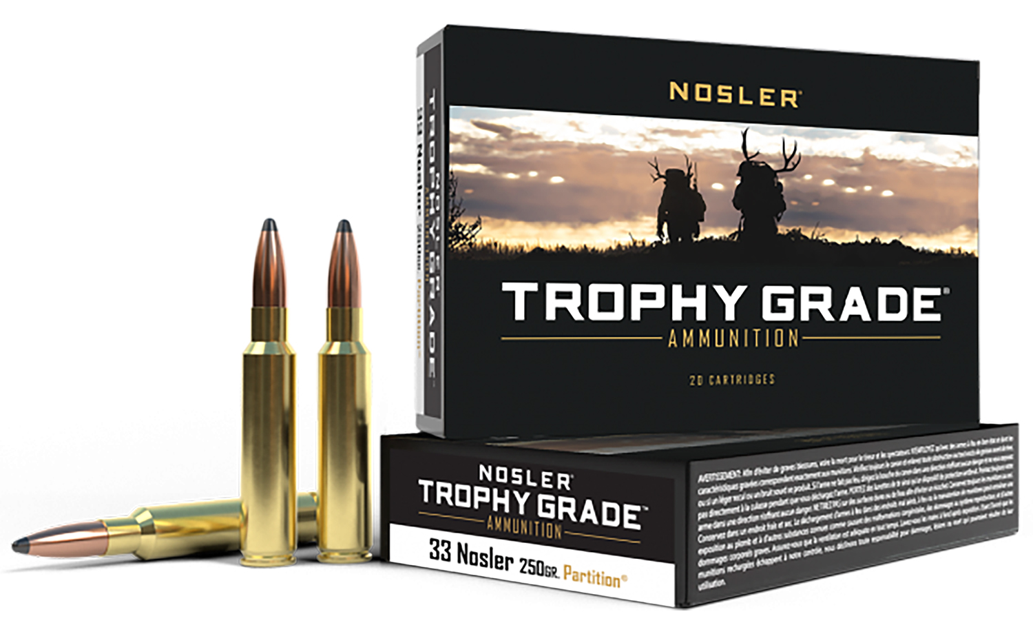 Nosler 60134 Trophy Grade 33Nosler 250gr Spitzer Partition 20 Per Box/10