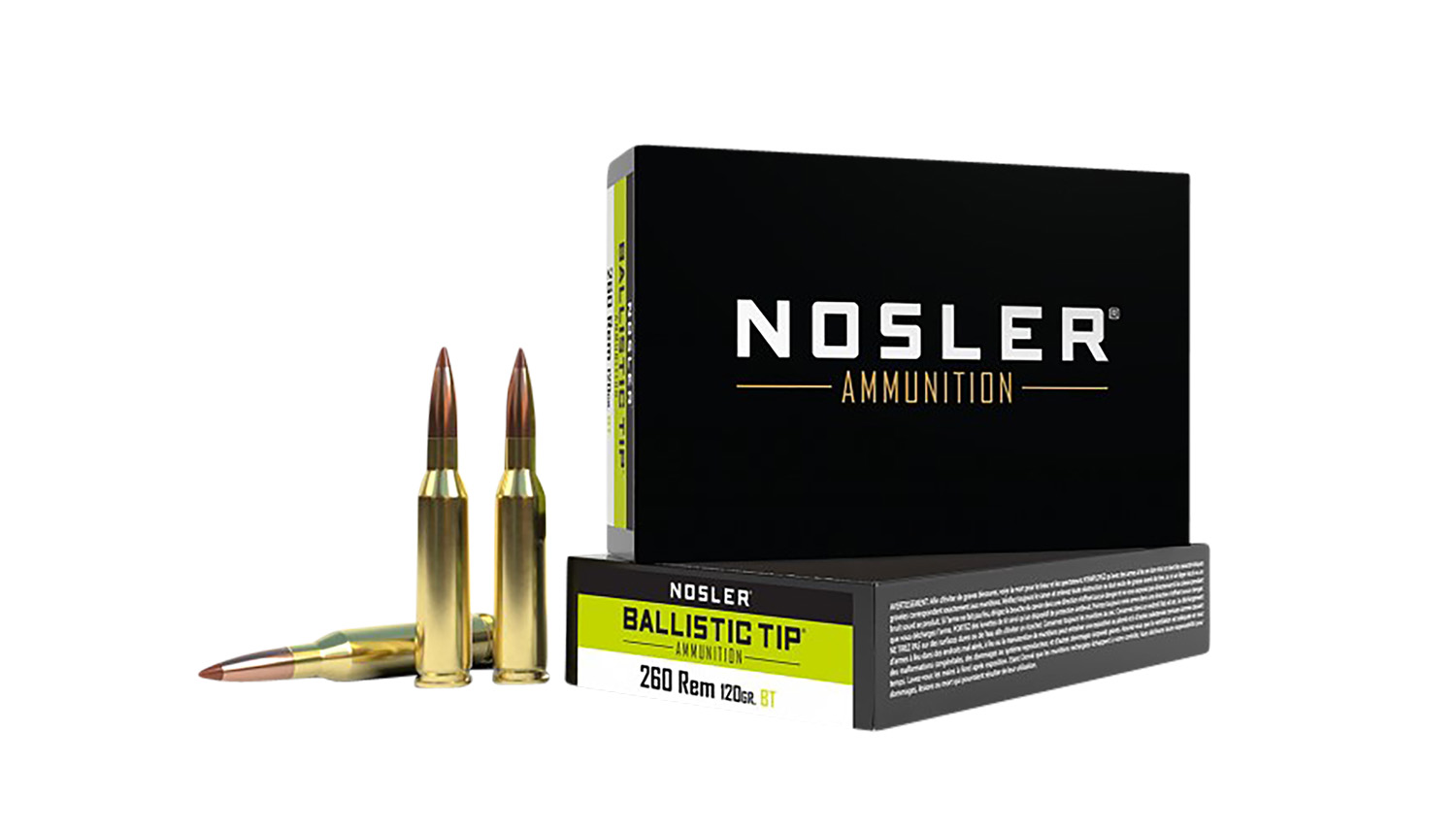 Nosler 40056 Ballistic Tip Hunting 260 Rem 120 gr Spitzer Bullet 20 Rounds