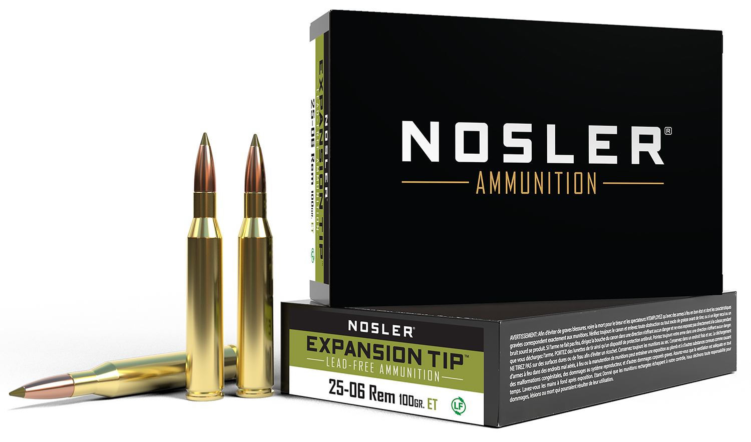 Nosler E-Tip 25-06 Remington 100 Grain 3200 fps Lead-Free 20 Rounds