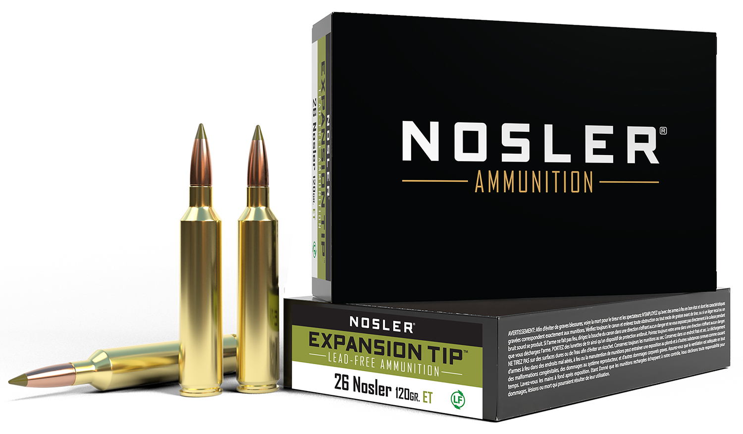 Nosler 40302 E-Tip 26 Nosler 120 Grain Lead-Free Ammo 20 Rounds