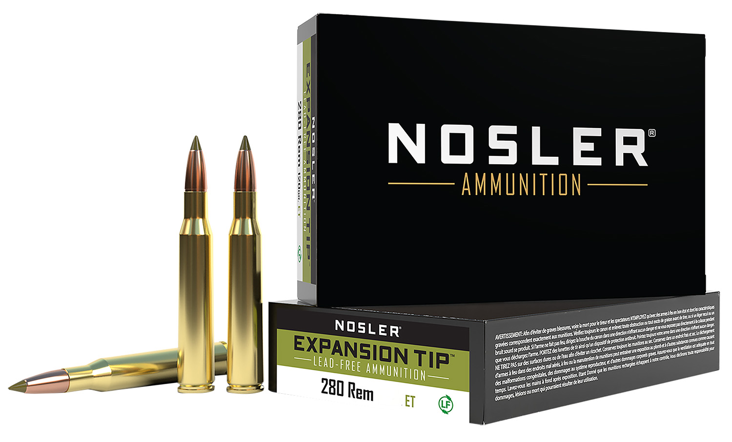 Nosler 40511 E-Tip 280 Rem 140 Grain Lead-Free 20 Rounds Brass Cased