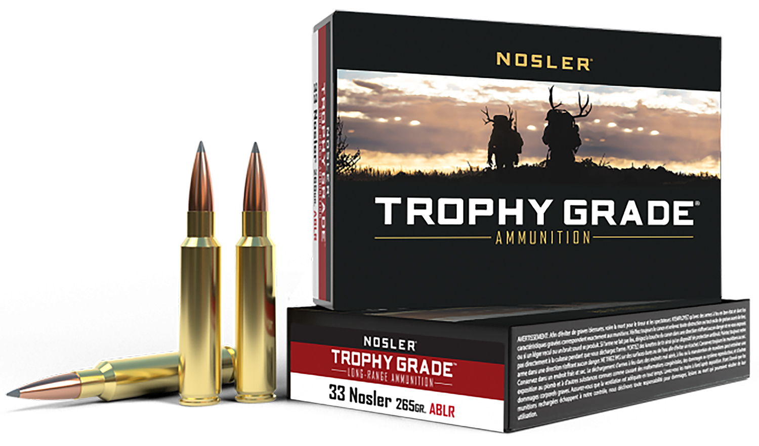 NOSLER Trophy Grade LR .33 Nosler 265Gr LR 20rd Box Rifle Ammo (60099)