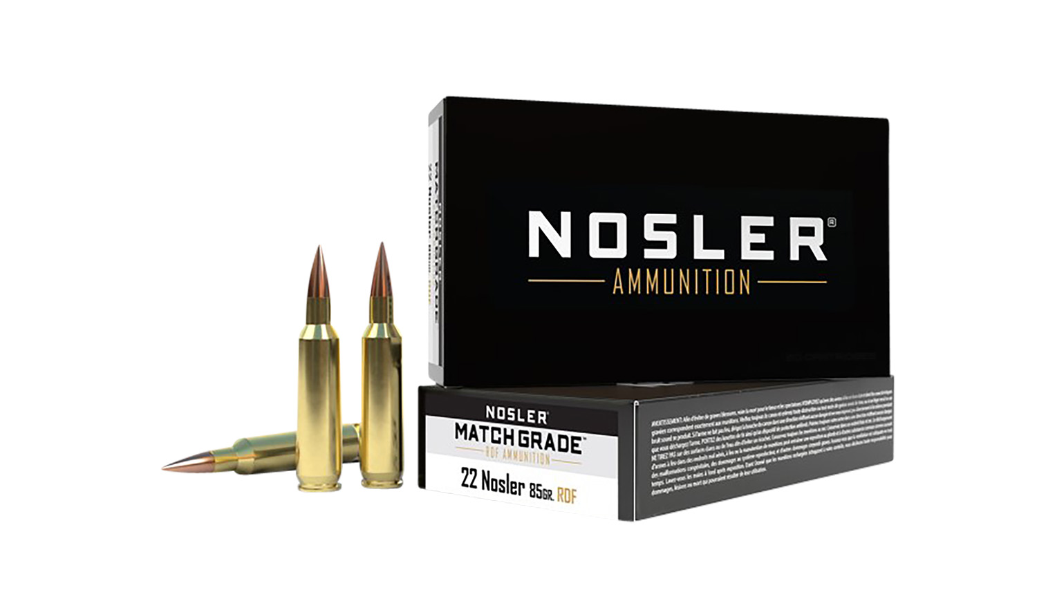 NOSLER Match Grade .22 Nosler 85gr RDF Spitzer 20 Round Box Rifle Ammo