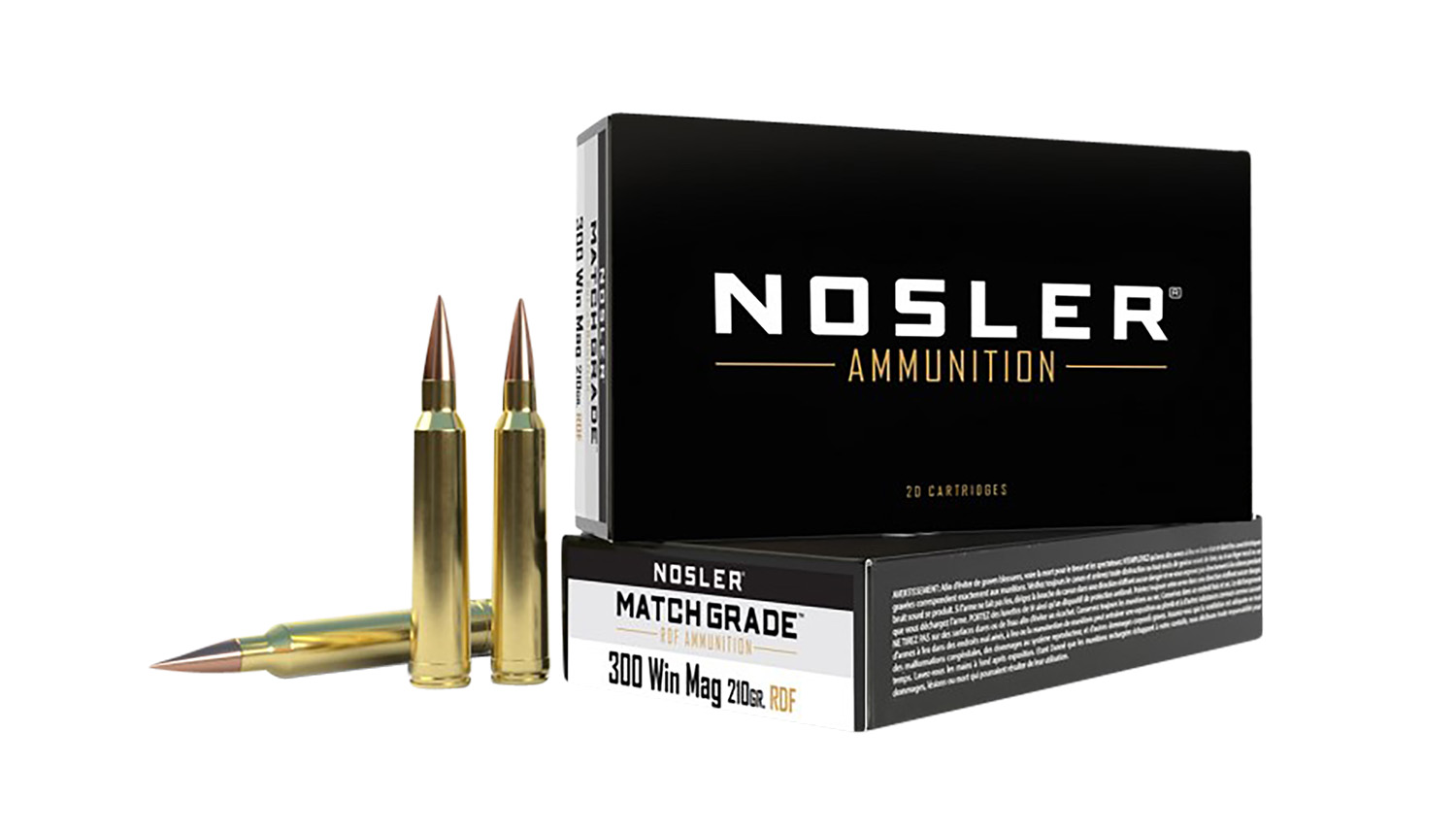 Nosler 60158 .300 Win Mag 210gr RDF HPBT 20 Rounds Match Grade Ammo