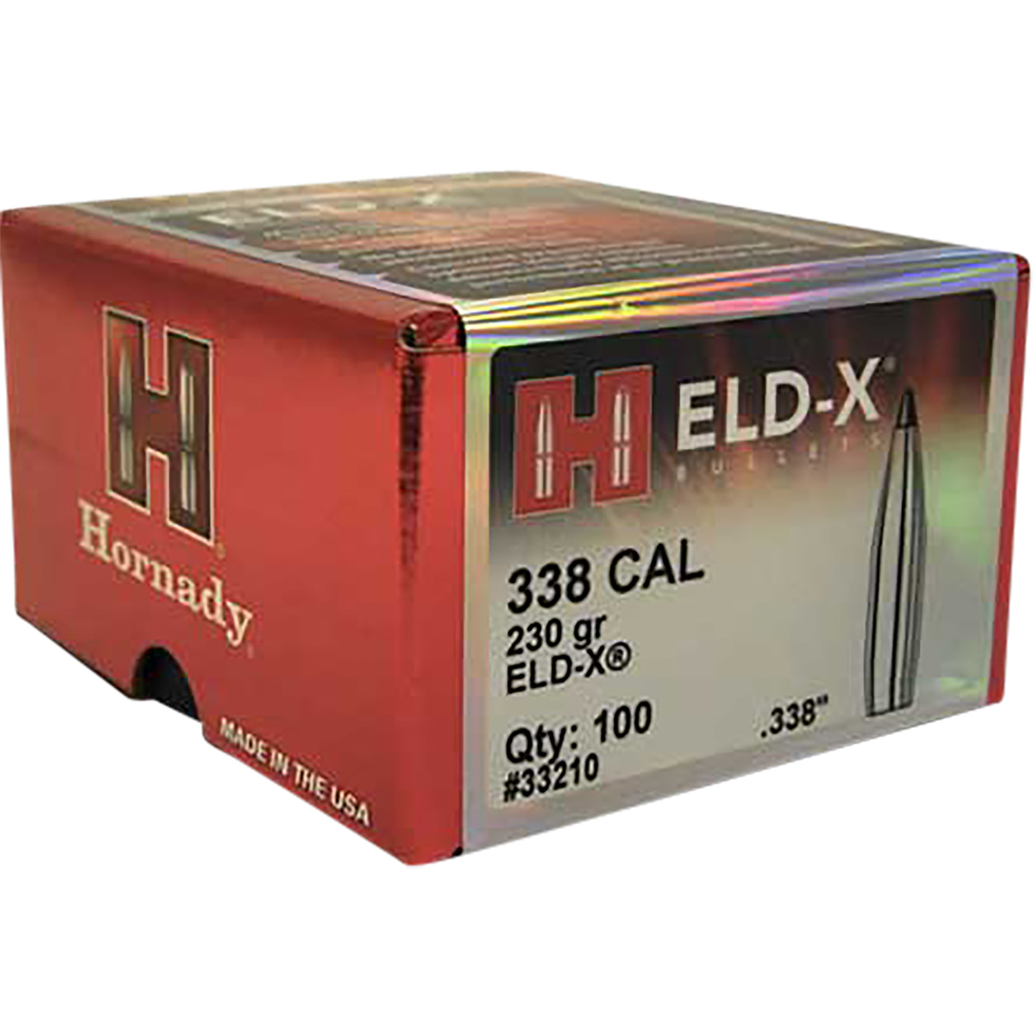 Hornady ELD-X Bullets with Heat Shield Tip .338 cal .338" 230 gr 1...