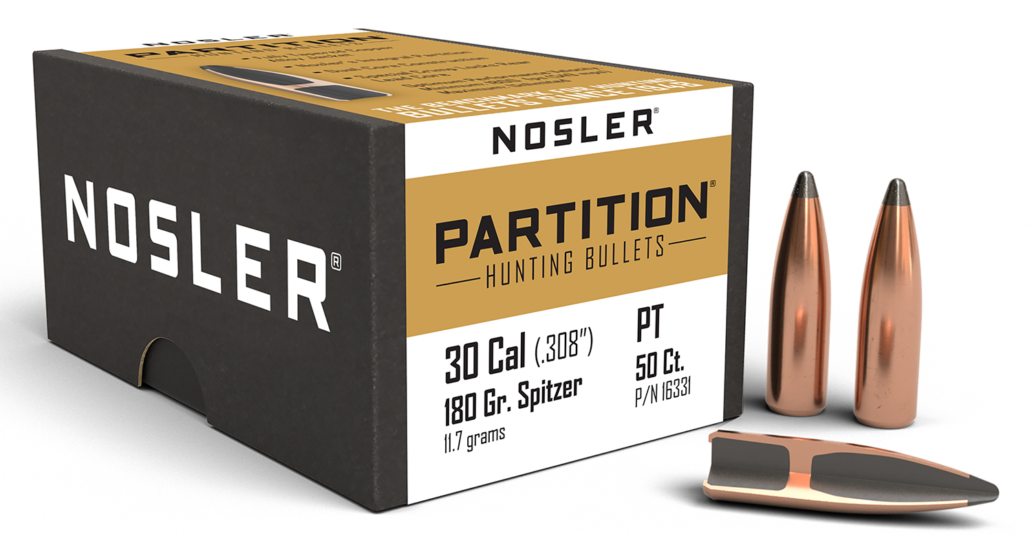 Nosler 16331 Partition Hunting 30 Cal .308 180 gr Spitzer 50 Per Box