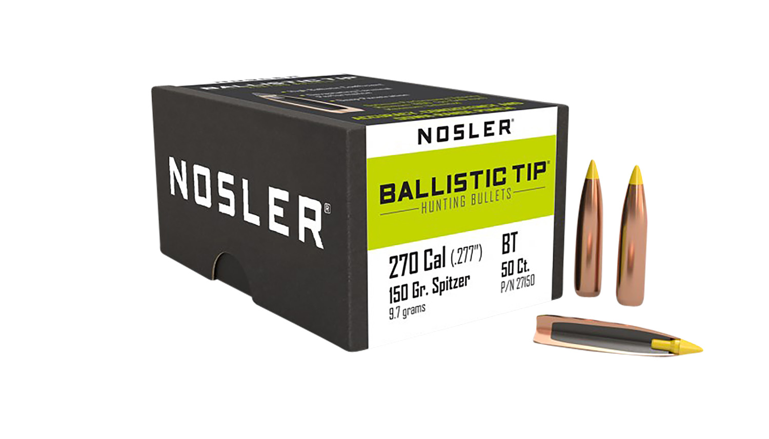 Nosler 27150 Ballistic Tip 270Caliber 150gr Spitzer 50/Box - Other ...