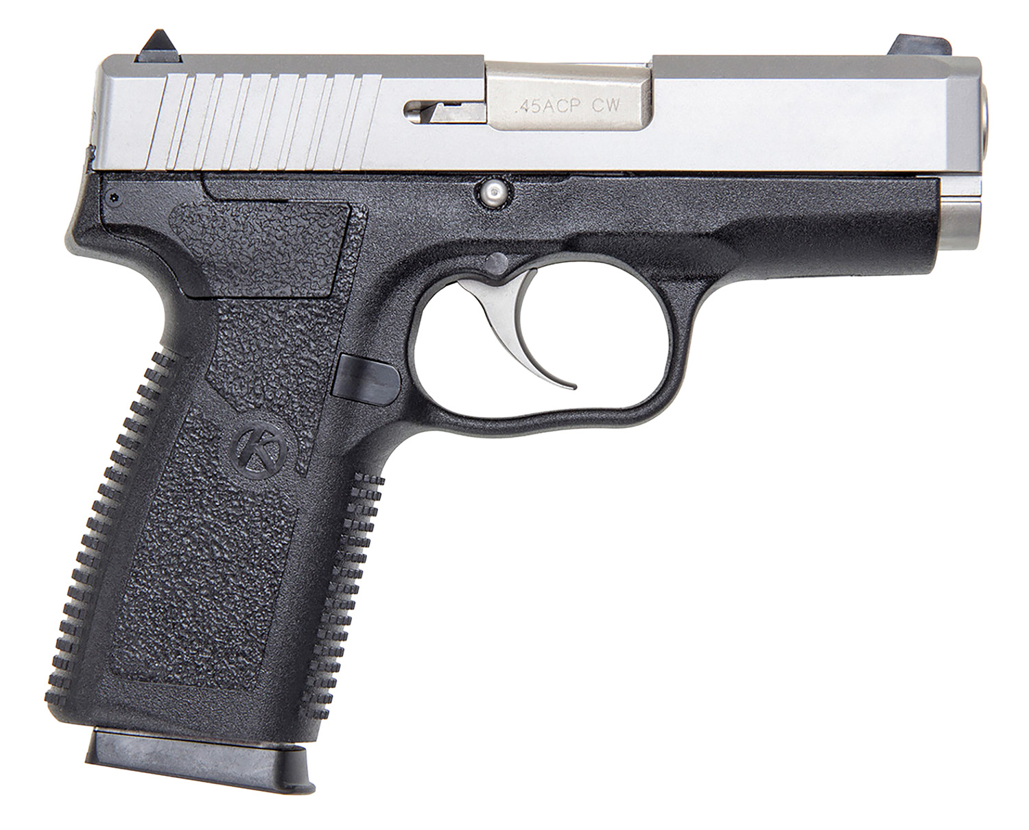 Kahr Arms CW4543 CW  45 ACP Caliber with 3.60 Barrel, 6+1 Capacity, Black Finish Frame, Serrated Matte Stainless Steel Slide & Textured Polymer Grip