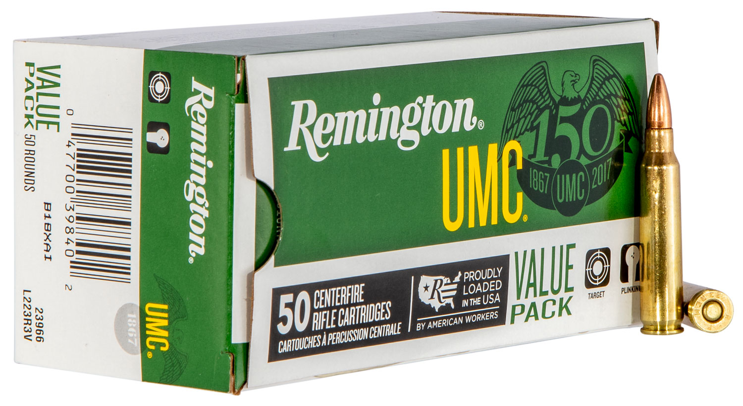 ington R23966 UMC Value Pack Full Metal Jacket 55 Grain .223 Remington 3240 Fps Ammo