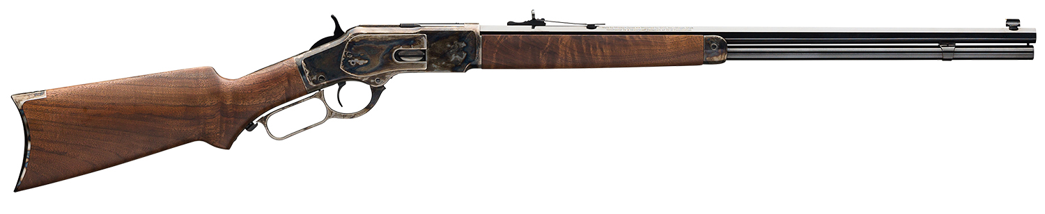 Winchester Guns 534228141 Model 1873 Sporter 45 Colt (LC) 14+1 Cap 24" Octagon Barrel Color Case Hardened Rec Satin Oiled Walnut Fixed Pistol Grip Stock Right Hand (Full Size)